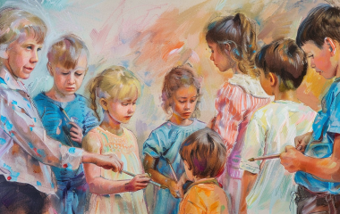 Рисование дети делают зарядку: веселая активность для развития малышей