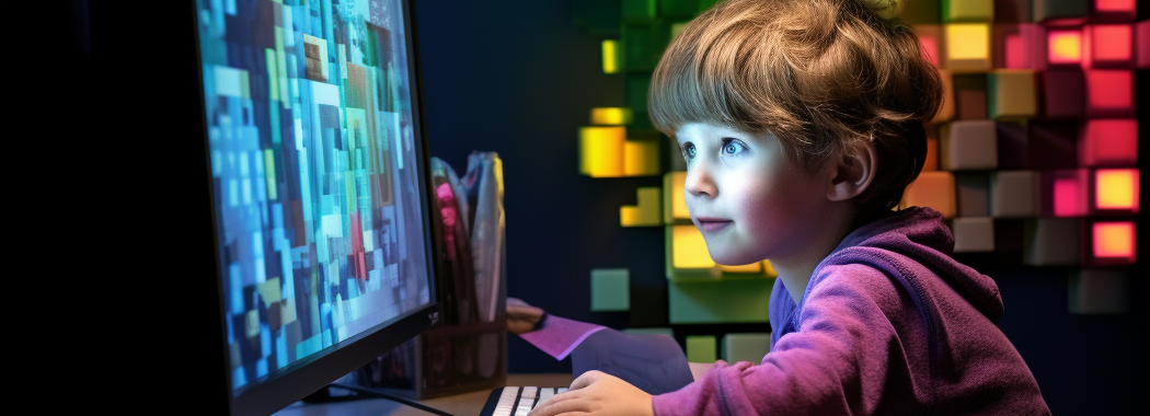 ребенок программирует тетрис на питоне